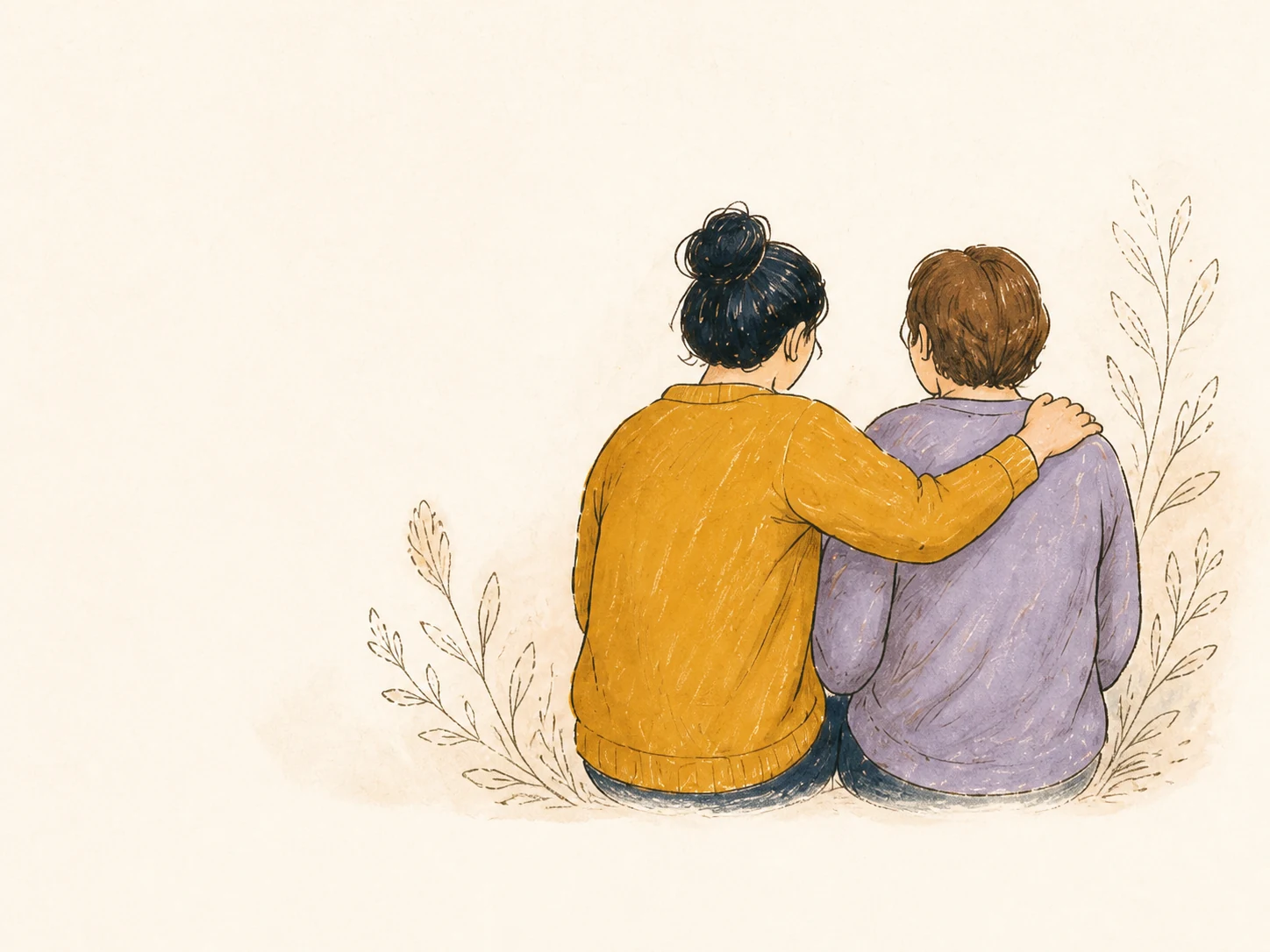 Friends sharing a quiet cup of tea